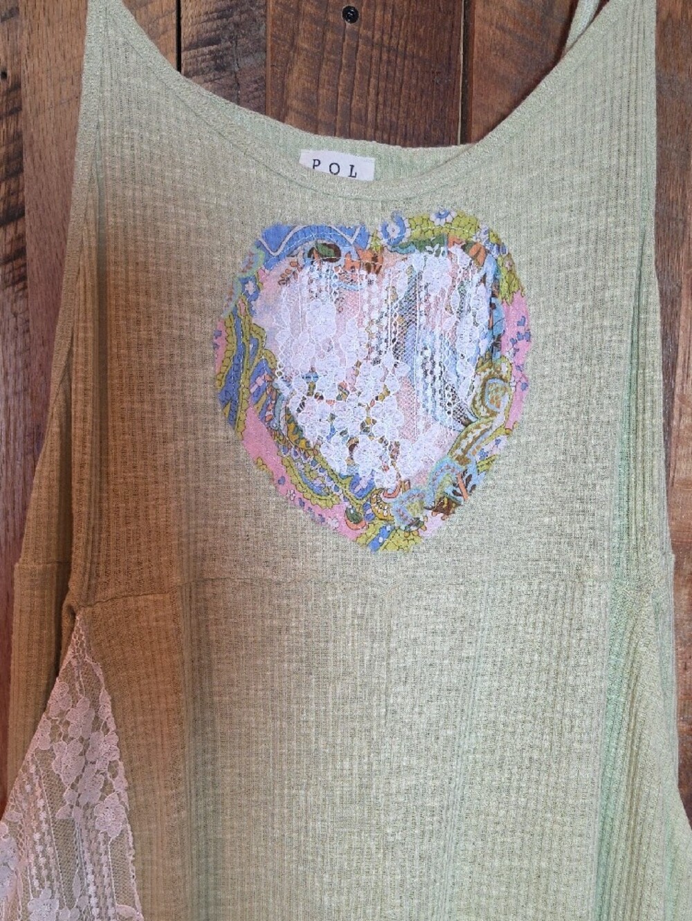 177p POL Light Green Paisley Patchwork Sleeveless Romper Jumpsuit - Picture 3 of 14